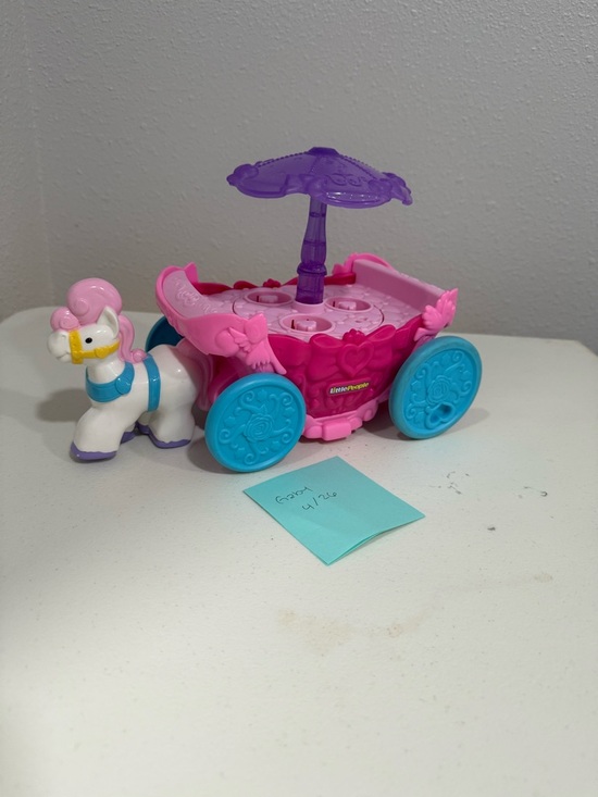 Other - Pink & Purple Princess Carriage Toy with Blue Wheels